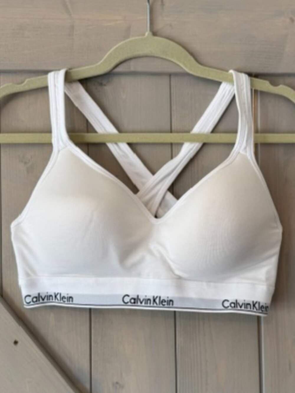 Calvin Klein Cotton Lifting Bralette White Racerback EUC XL